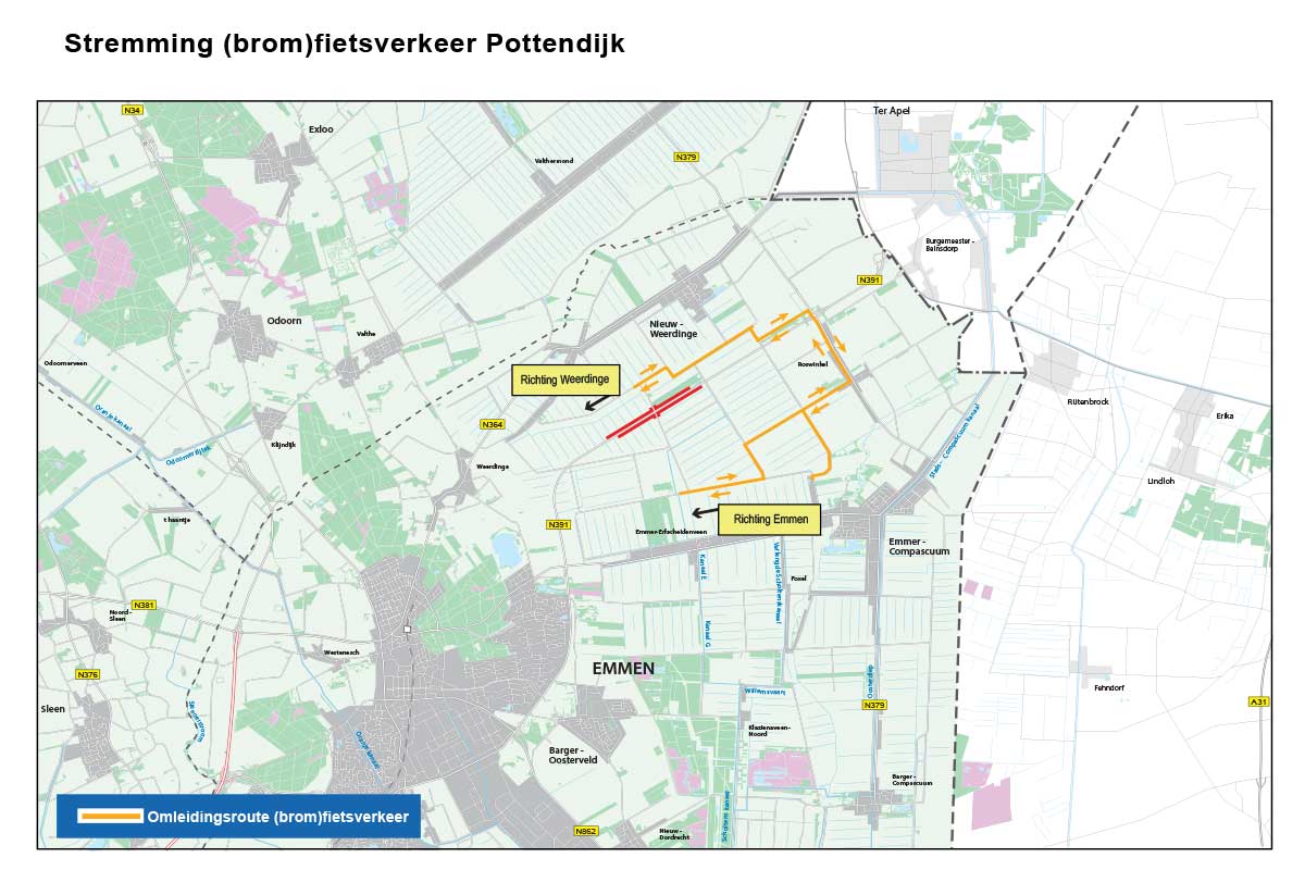 omleiding-N391-fiets-bromfiets