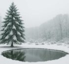 Spar-met-vijver-in-de-sneeuw-W